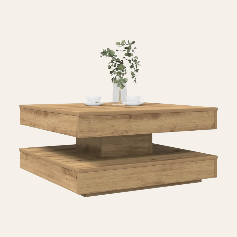 La Rotation — Table basse rotative en chêne artisanal