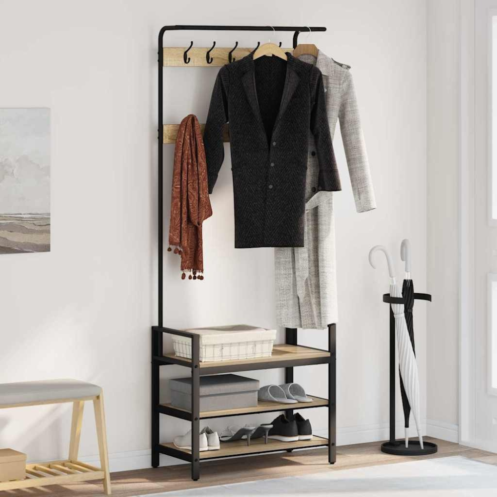 Le Vestiaire — Porte-manteau d'entrée en chêne sonoma