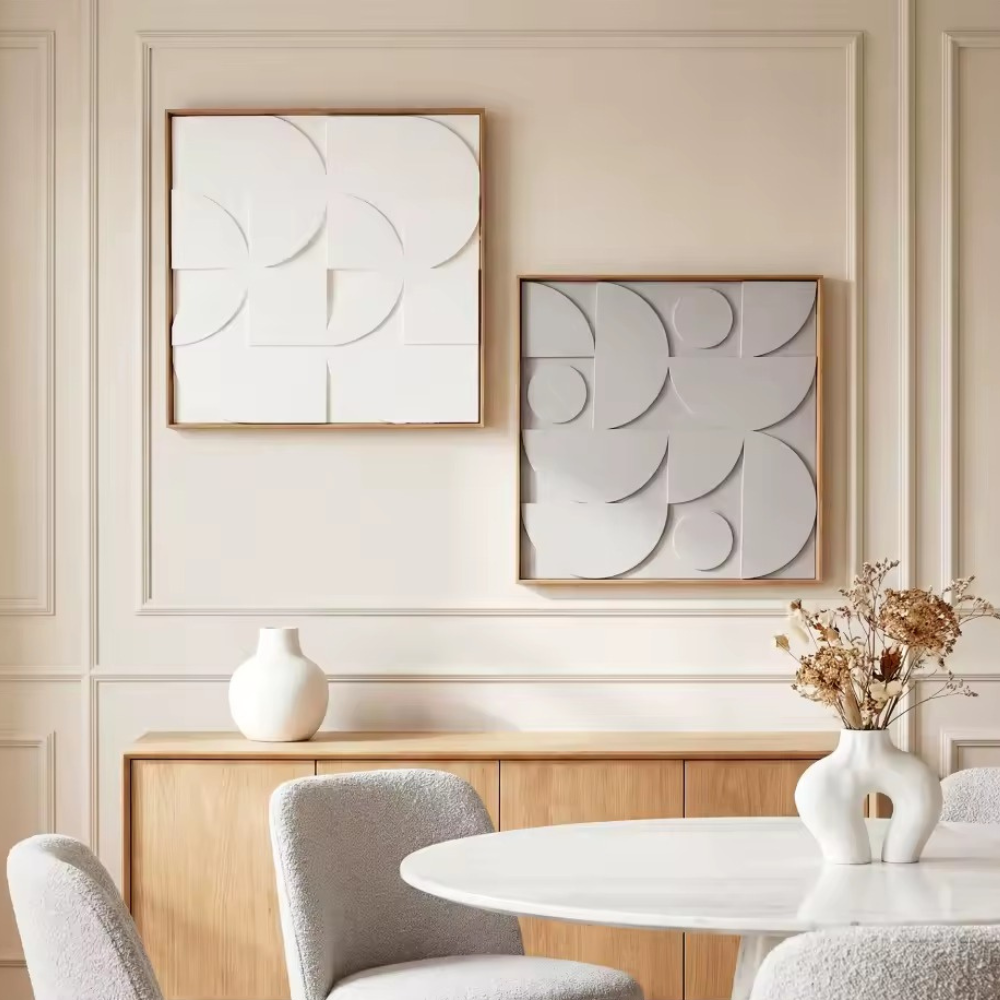 Le Relief — Lot de 2 tableaux muraux 3D en bois géométrique