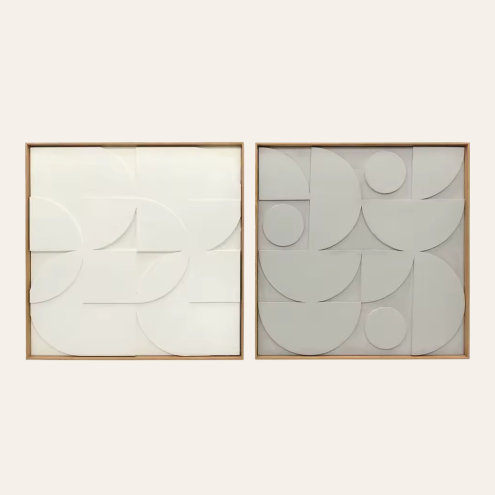 Le Relief — Lot de 2 tableaux muraux 3D en bois géométrique