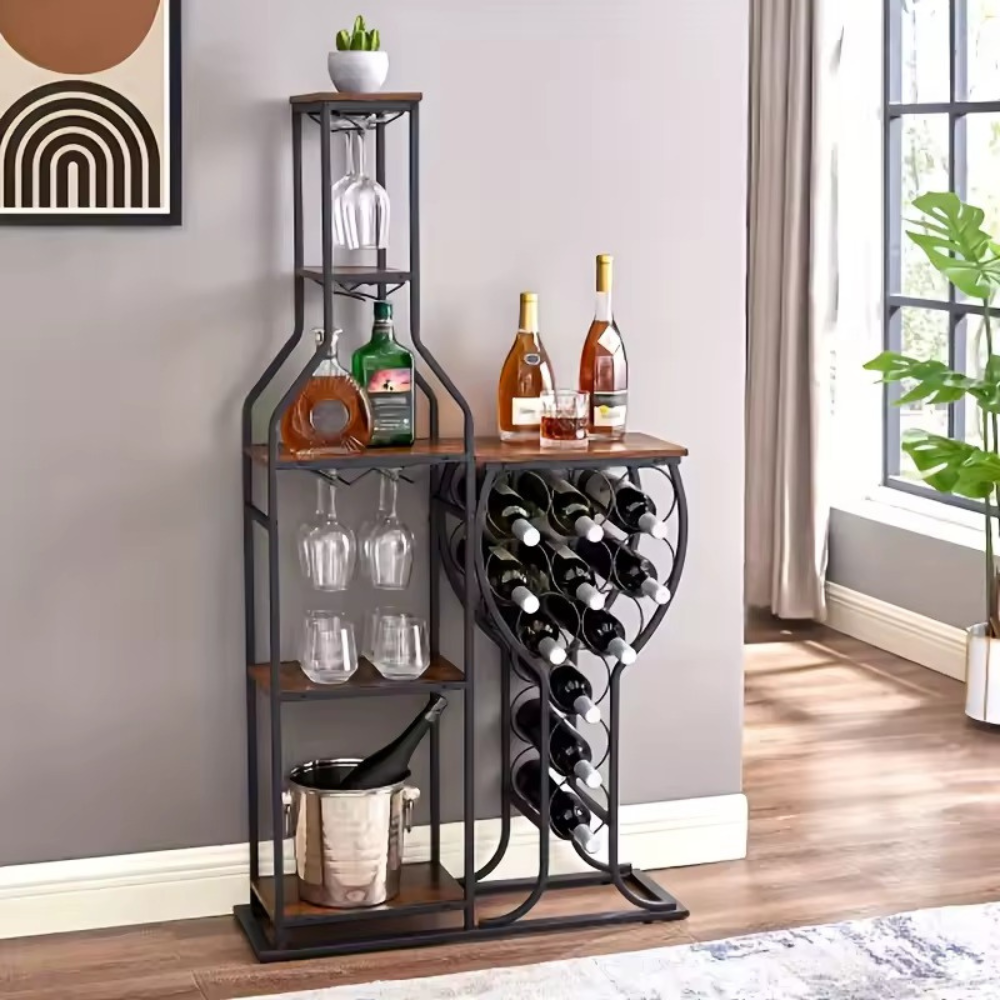 L'Exposition — Meuble à vin design avec porte-verres suspendu
