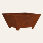 Le Foyer — Brasero extérieur carré en acier corten