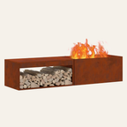 Le Linéaire — Brasero rectangulaire en acier corten