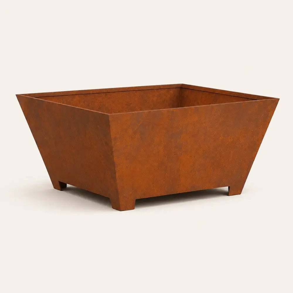 Le Foyer — Brasero carré en acier corten 
