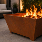 Le Foyer — Brasero carré en acier corten 