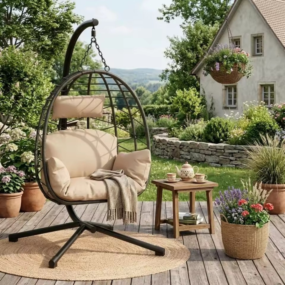 Le Nid — Fauteuil suspendu en rotin