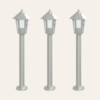L'Allée — Ensemble de 3 lampadaires extérieurs en acier inoxydable