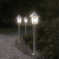 L'Allée — Ensemble de 3 lampadaires extérieurs en acier inoxydable