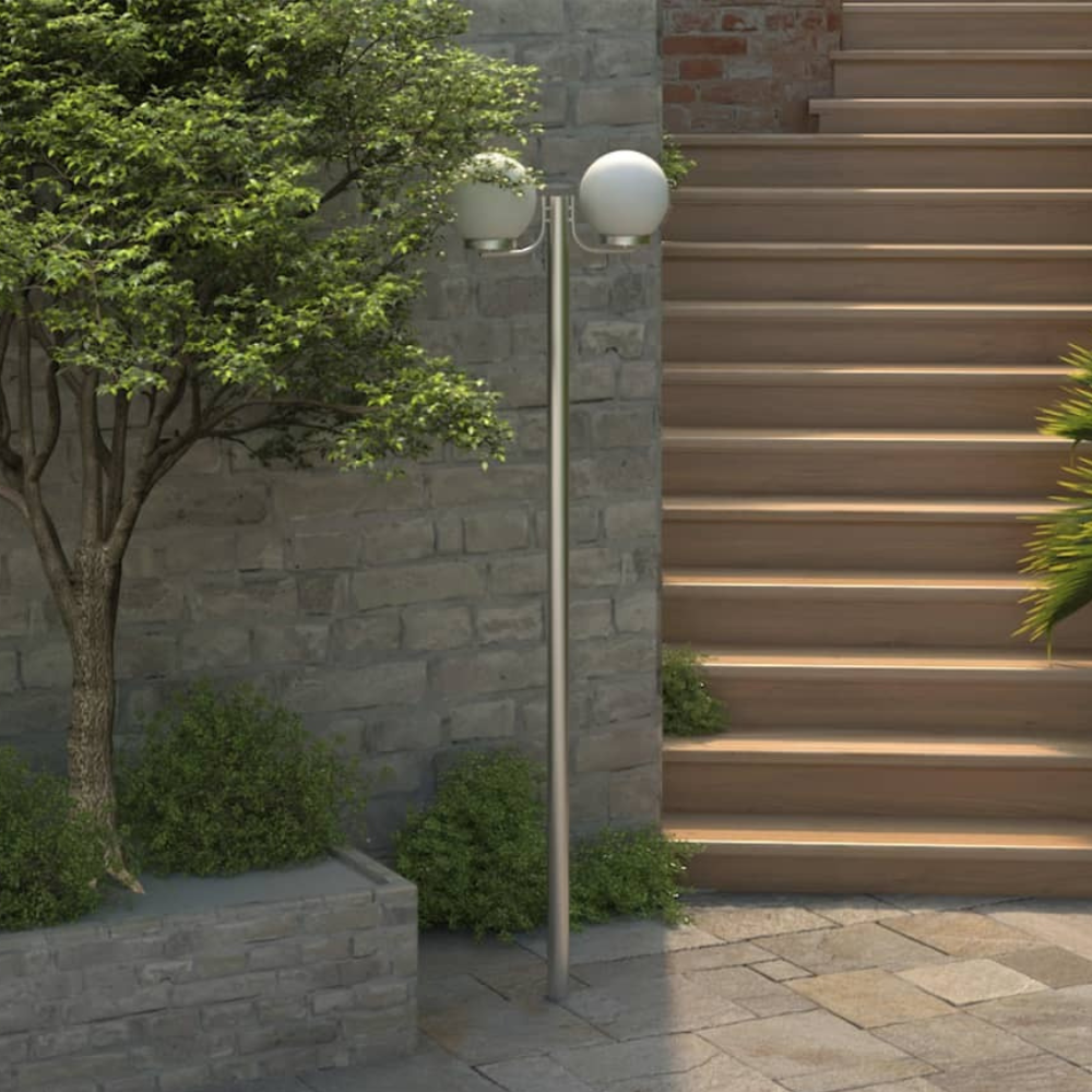 Le Majestueux — Lampadaire de jardin double en acier 220 cm