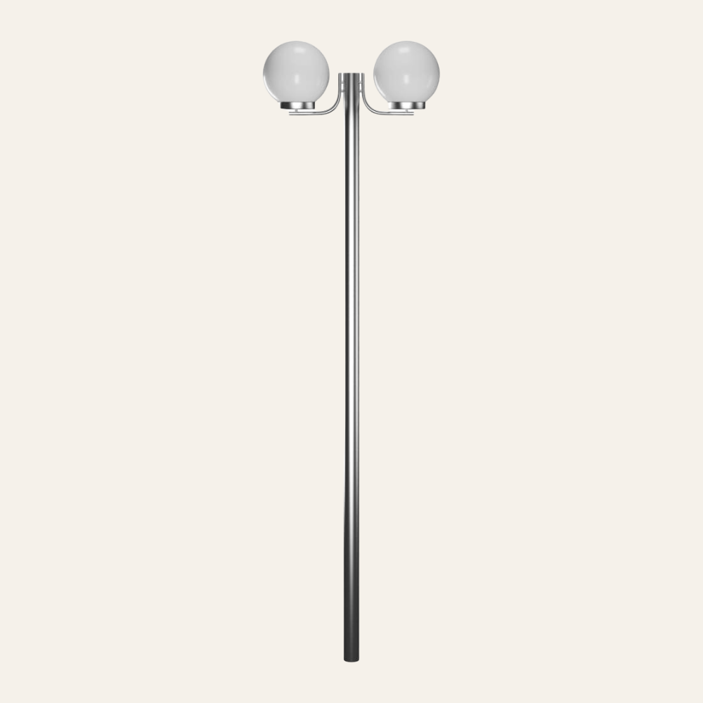Le Majestueux — Lampadaire de jardin double en acier 220 cm